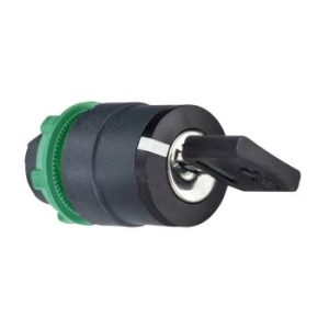 Perjungiklio galvutė juoda su raktu, 2 padėčių, 22mm ZB5AG2