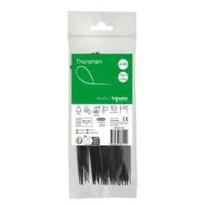 Kabelių tvirtinimo dirželiai 160×2.5mm juodi IMT46408 Thorsman
